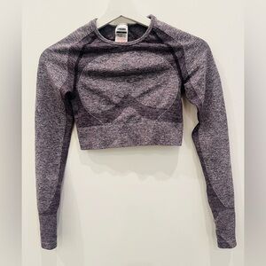 Gymshark Flex Sports Long Sleeve Crop Top Purple Women’s sz Small gym
